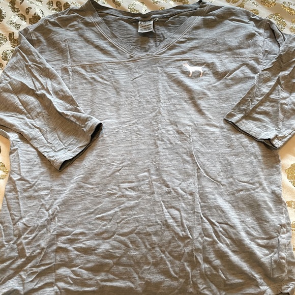 PINK grey 3 quarter shirt. Barely worn. (SOLD) - Picture 3 of 4